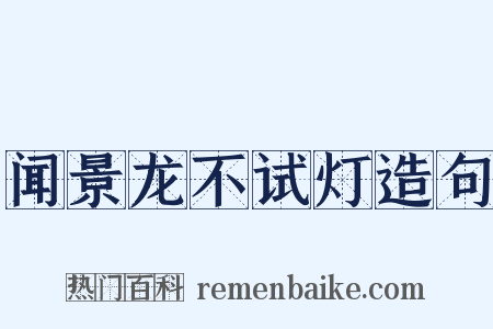 闻景龙不试灯造句是什么意思的图片